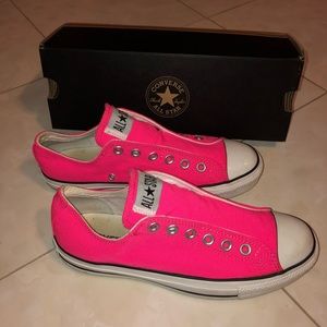 Converse Women’s Neon Pink Slip On Sneakers